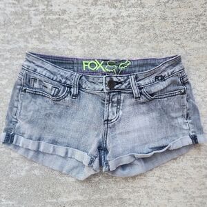 FOX Women's Grey Denim Shorts - Low Rise Cut